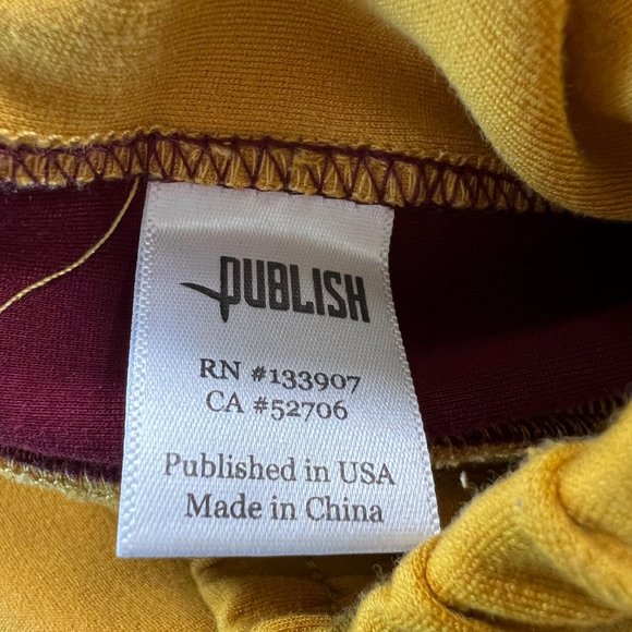 Publish Brand The Wyatt Side Stripe Jogger Pants Gold & Maroon Size Medium - Picture 7 of 14